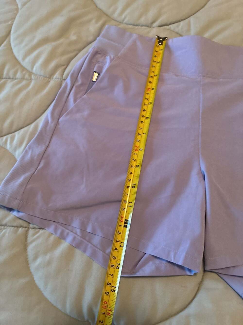 Athleta Brooklyn Short Light Blue Ribbed Waistband Sz 0 A670 - Picture 9 of 10